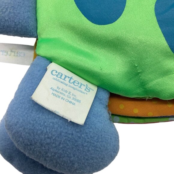 Vtg Carter's Tiny Turtle Plush Baby Activity Book Interactive Pages Handle 9"x7. - Picture 5 of 9